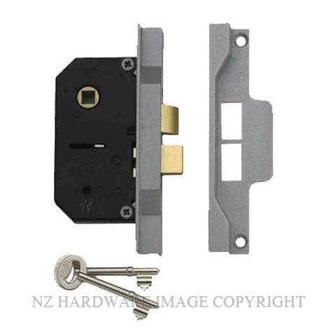 UNION UY2242-SE-2.50 REBATED 2 LEVER MORTICE LOCK SATIN CHROME