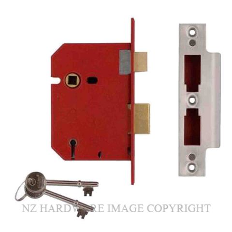 UNION UY2201-SC-2.50 5 LEVER MORTICE LOCK POLISHED BRASS