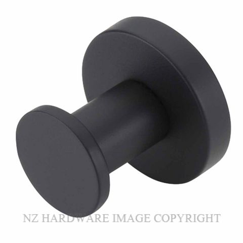 HEIRLOOM YCRHRN CENTRO NERO ROBE HOOK ROUND MATT BLACK