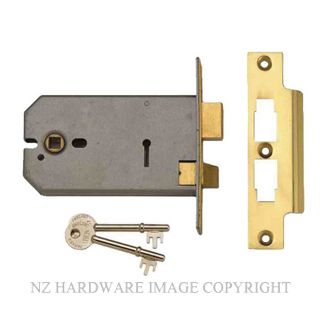 UNION UY2077-PL-6.00 3 LEVER HORIZONTAL MORTICE LOCK POLISHED BRASS