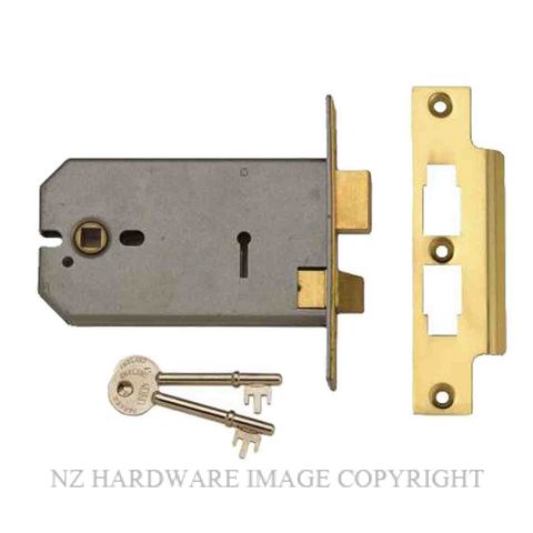 UNION UY2077-PL-6.00 3 LEVER HORIZONTAL MORTICE LOCK POLISHED BRASS