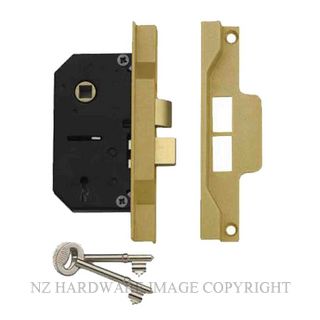 UNION UY2242-EB-2.50 REBATED 2 LEVER MORTICE LOCK POLISHED BRASS