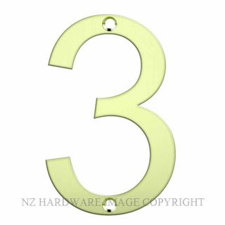 JAECO LAS-3 LASER CUT NUMERAL 80MM POLISHED BRASS