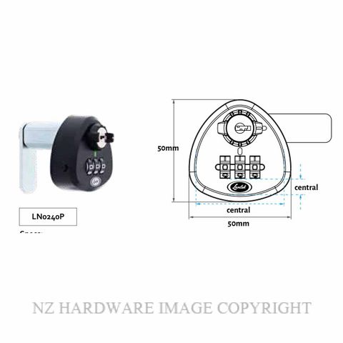 LENLOK LN0240P DIGITAL CAM LOCK MATT BLACK