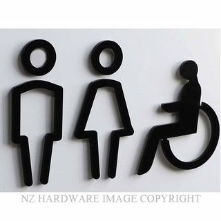 SUPERIOR 8130MB SIGN - MALE-FEMALE-DISABLED BLACK ACRYLIC