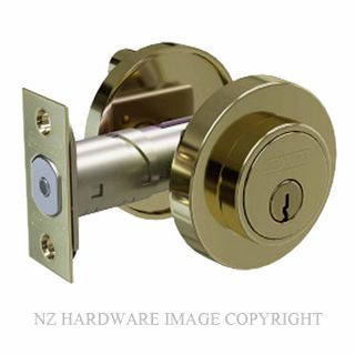 SCHLAGE SRL4RSPB KEY & TURN ROUND DEADBOLT POLISHED BRASS