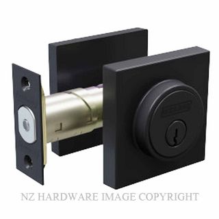 SCHLAGE SRL4SSMB KEY & TURN SQUARE DEADBOLT MATT BLACK