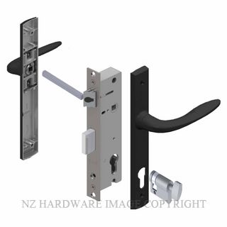 YALE PL82604L1B PALLADIUM 30MM 2PT 24MM INT-KEY LOCKSET MATT BLACK