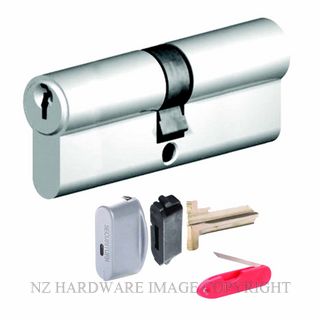 YALE P33022ESC EURO CYLINDER DOUBLE KEYED INC MC35 31MM/31MM SATIN CHROME