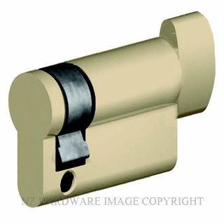 YALE P33230 EURO CYLINDER TURN HALF 10MM/48MM POLISHED BRASS