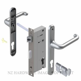YALE VR82402SC VERONA 50MM 2PT 13MM KEY-TURN LOCKSET SATIN CHROME