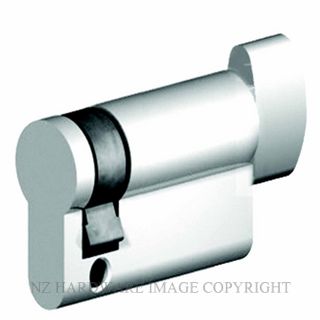 YALE P33292 EURO CYLINDER TURN HALF 10MM/38MM SATIN CHROME