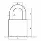 LOCKWOOD L120/30/150/KA2 120 SERIES PADLOCK 30MM WITH 50MM SHACKLE KEYED ALIKE