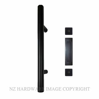 MILES NELSON BDK4 SQUARE BARN DOOR KIT PULL HANDLE MATT BLACK