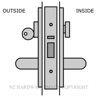 LEGGE LONG FRONT PLATE OFFICE KEY & TURN 30MM LOCK & HANDLE KITSET