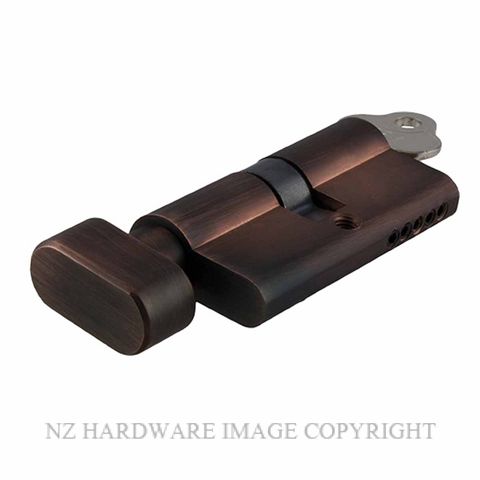 SDG 21612-KA3 EURO CYLINDER 65MM KEY & TURN ANTIQUE COPPER