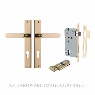 IVER 10248KENTR60KT BRONTE RECTANGULAR KEY-TURN ENTRANCE LOCK KITSET POLISHED BRASS