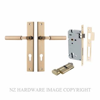 IVER 10250KENTR60KT BERLIN RECTANGULAR KEY-TURN ENTRANCE LOCK KITSET POLISHED BRASS