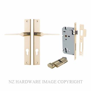 IVER 10254KENTR60KT COMO RECTANGULAR KEY-TURN ENTRANCE LOCK KITSET POLISHED BRASS