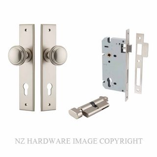 IVER 14831KENTR60KT PADDINGTON CHAMFERED KEY-TURN ENTRANCE LOCK KITSET SATIN NICKEL