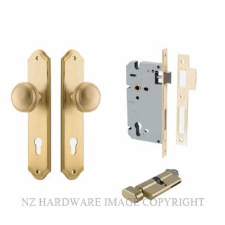 IVER 15326KENTR60KT PADDINGTON SHOULDERED KEY-TURN ENTRANCE LOCK KITSET BRUSHED BRASS