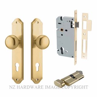 IVER 15328KENTR60KT CAMBRIDGE SHOULDERED KEY-TURN ENTRANCE LOCK KITSET BRUSHED BRASS