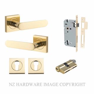 IVER 0400KENTR60KK BRONTE SQUARE ROSE KEY-KEY ENTRANCE LOCK KITSET POLISHED BRASS
