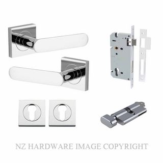 IVER 0404KENTR60KT BRONTE SQUARE ROSE KEY-TURN ENTRANCE LOCK KITSET CHROME PLATE