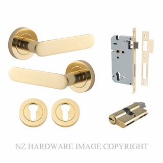 IVER 0330KENTR60KK BRONTE ROUND ROSE KEY-KEY ENTRANCE LOCK KITSET POLISHED BRASS