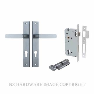 IVER 12248KENTR60KT BRONTE RECTANGULAR KEY-TURN ENTRANCE LOCK KITSET BRUSHED CHROME