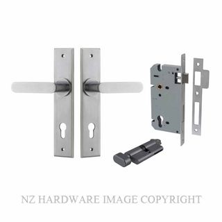 IVER 12284KENTR60KT BRONTE CHAMFERED KEY-TURN ENTRANCE LOCK KITSET BRUSHED CHROME