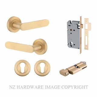 IVER 0452KENTR60KT BRONTE ROUND ROSE KEY-TURN ENTRANCE LOCK KITSET BRUSHED BRASS