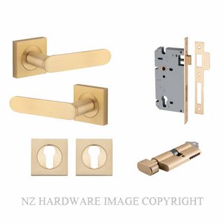 IVER 0463KENTR60KT BRONTE SQUARE ROSE KEY-TURN ENTRANCE LOCK KITSET BRUSHED BRASS