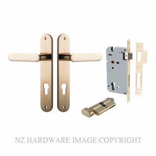 IVER 10264KENTR60KT BRONTE OVAL KEY-TURN ENTRANCE LOCK KITSET POLISHED BRASS