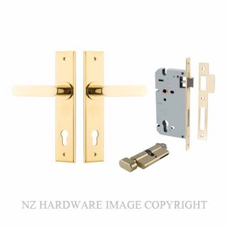 IVER 10284KENTR60KT BRONTE CHAMFERED KEY-TURN ENTRANCE LOCK KITSET POLISHED BRASS
