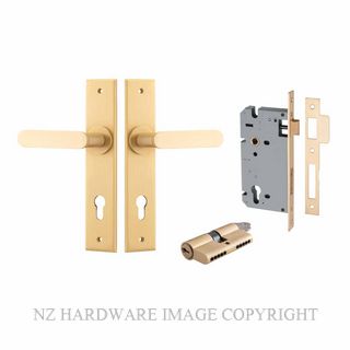 IVER 15284KENTR60KK BRONTE CHAMFERED KEY-KEY ENTRANCE LOCK KITSET BRUSHED BRASS