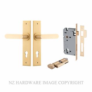 IVER 15284KENTR60KT BRONTE CHAMFERED KEY-TURN ENTRANCE LOCK KITSET BRUSHED BRASS