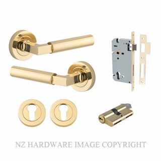 IVER 0340KENTR60KK BERLIN ROUND ROSE KEY-KEY ENTRANCE LOCK KITSET POLISHED BRASS