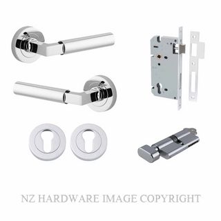 IVER 0344KENTR60KT BERLIN ROUND ROSE KEY-TURN ENTRANCE LOCK KITSET CHROME PLATE