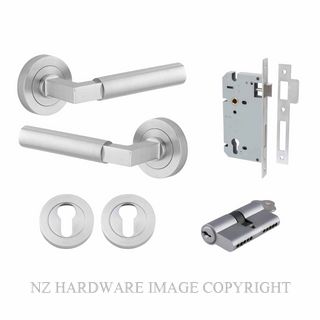 IVER 0345KENTR60KK BERLIN ROUND ROSE KEY-KEY ENTRANCE LOCK KITSET BRUSHED CHROME