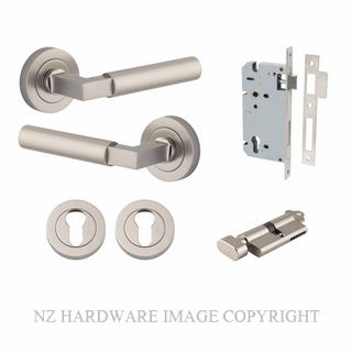 IVER 0349KENTR60KT BERLIN ROUND ROSE KEY-TURN ENTRANCE LOCK KITSET SATIN NICKEL