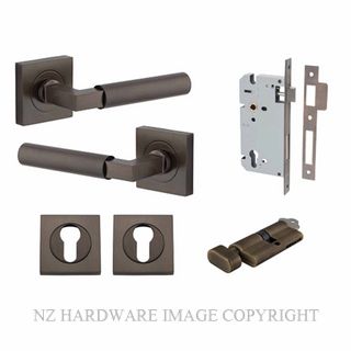 IVER 0411KENTR60KT BERLIN SQUARE ROSE KEY-TURN ENTRANCE LOCK KITSET SIGNATURE BRASS