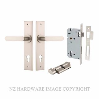 IVER 14784KENTR60KT BRONTE CHAMFERED KEY-TURN ENTRANCE LOCK KITSET SATIN NICKEL