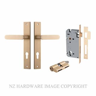 IVER 15248KENTR60KK BRONTE RECTANGULAR KEY-KEY ENTRANCE LOCK KITSET BRUSHED BRASS