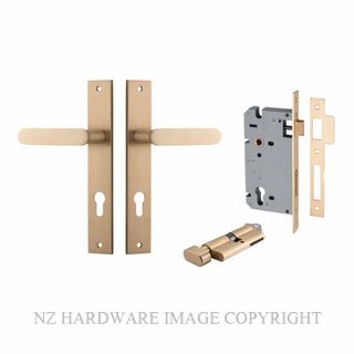 IVER 15248KENTR60KT BRONTE RECTANGULAR KEY-TURN ENTRANCE LOCK KITSET BRUSHED BRASS