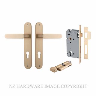 IVER 15264KENTR60KT BRONTE OVAL KEY-TURN ENTRANCE LOCK KITSET BRUSHED BRASS