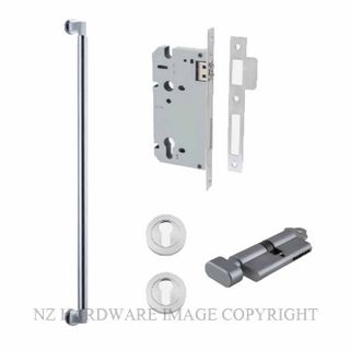 IVER 0485KENTR60KT BERLIN PULL HANDLE LOCK KIT KEY & TURN BRUSHED CHROME