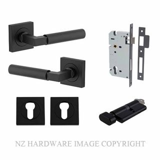 IVER 0413KENTR60KT BERLIN SQUARE ROSE KEY-TURN ENTRANCE LOCK KITSET MATT BLACK