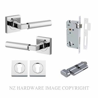 IVER 0414KENTR60KT BERLIN SQUARE ROSE KEY-TURN ENTRANCE LOCK KITSET CHROME PLATE