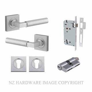 IVER 0415KENTR60KK BERLIN SQUARE ROSE KEY-KEY ENTRANCE LOCK KITSET BRUSHED CHROME